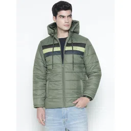 Men Colorblock Quilted Jacket-image-43