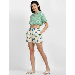 Allen Solly Beige Cotton Printed Shorts-picture-35