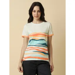 Allen Solly Beige Cotton Printed T-Shirt-picture-35