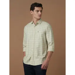 Allen Solly Beige Cotton Regular Fit Checks Shirt-picture-26