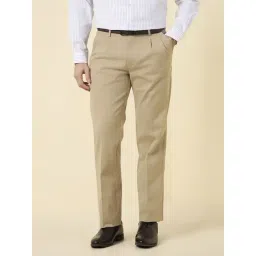 Allen Solly Beige Cotton Regular Fit Trousers-picture-27