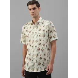 Allen Solly Beige Cotton Slim Fit Printed Shirt-picture-17
