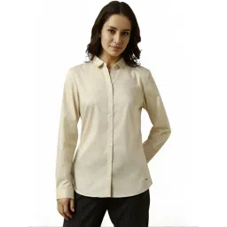 Allen Solly Beige Plain Shirt-picture-30