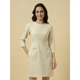 Allen Solly Beige Polyester Geometric Regular Fit Casualdresses-picture-26