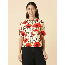 Allen Solly Beige Rayon Printed Shirt-picture-19