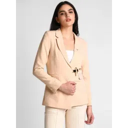 Allen Solly Beige Regular Fit Blazer-picture-30