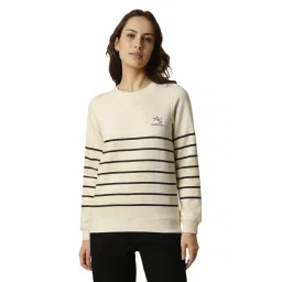 Allen Solly Beige Regular fit Stripes Sweatshirts-picture-38