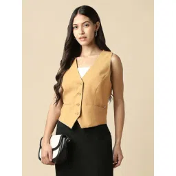 Allen Solly Beige Regular Fit Waistcoat-picture-43