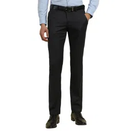Allen Solly Black Blended Slim fit Solid Formal Trousers-picture-28