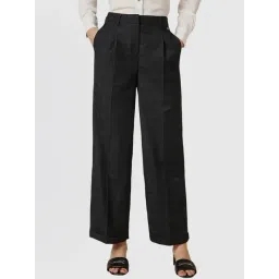 Allen Solly Black Chequered Formal Trousers-picture-17