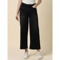 Allen Solly Black Cotton Embellished Mid Rise Jeans-picture-38