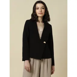 Allen Solly Black Cotton Regular Fit Blazer-picture-27