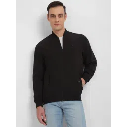 Allen Solly Black Cotton Regular Fit Bomber Jacket-picture-32