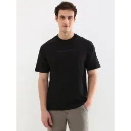Allen Solly Black Cotton Regular Fit Logo Printed T-Shirt-picture-38