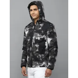 Allen Solly Black Cotton Regular Fit Printed Hooded Jacket image 3