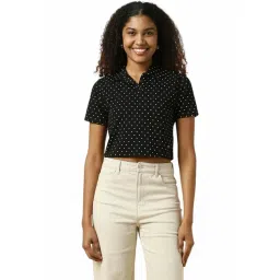 Allen Solly Black Cotton Regular Fit Printed Polo T-Shirt-picture-36