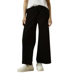 Allen Solly Black Cotton Regular Fit Trousers-picture-28