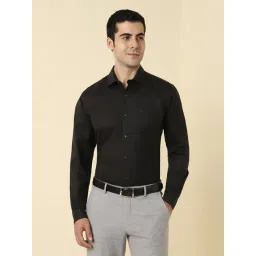 Allen Solly Black Cotton Slim Fit Shirt-picture-12