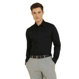Allen Solly Black Cotton Slim Fit Shirt-picture-16