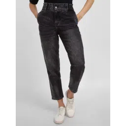 Allen Solly Black Cotton Textured Pattern Mid Rise Jeans-picture-18