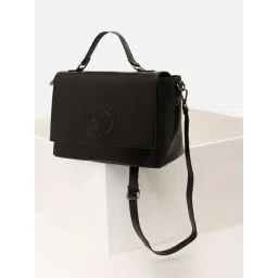 Allen Solly Black Logo Medium Sling Handbag-picture-22