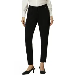 Allen Solly Black Plain Trousers-picture-17