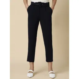 Allen Solly Black Polyester Regular Fit Mid Rise Trousers-picture-27