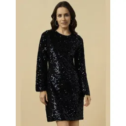 Allen Solly Black Polyester Solid Regular Fit Casualdresses-picture-26