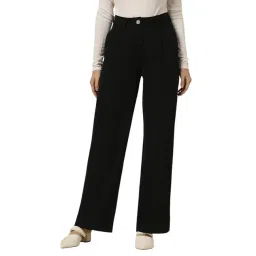 Allen Solly Black Polyester Solid Regular Fit Formaltrousers-picture-32