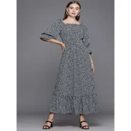 Allen Solly Black Printed Maxi Dress-picture-10