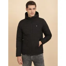 Allen Solly Black Regular Fit Quilted Hooded Jacket-picture-28