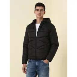 Allen Solly Black Regular Fit Quilted Hooded Jacket-picture-29
