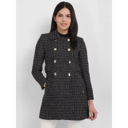 Allen Solly Black Striped Long Jacket-picture-40
