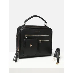 Allen Solly Black Textured Free Size Sling Handbag-picture-25