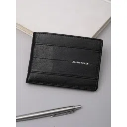 Allen Solly Black Textured Leather Bi-Fold Wallet-picture-27