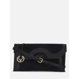 Allen Solly Black Textured Medium Sling Handbag-picture-24