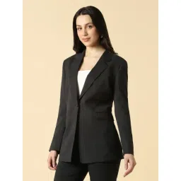 Allen Solly Black Viscose Solid Blazer-picture-38