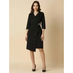 Allen Solly Black Wrap Formal Dress-picture-11