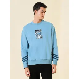 Allen Solly Blue Cotton Loose Fit Graphic Sweatshirt-picture-47