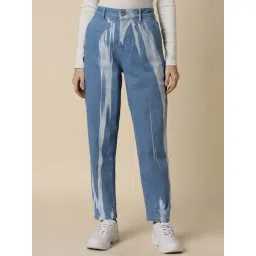 Allen Solly Blue Cotton Printed Mid Rise Jeans-picture-36