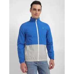 Allen Solly Blue Cotton Regular Fit Colour Block Jacket-picture-25