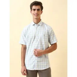 Allen Solly Blue Cotton Slim Fit Checks Shirt-picture-10