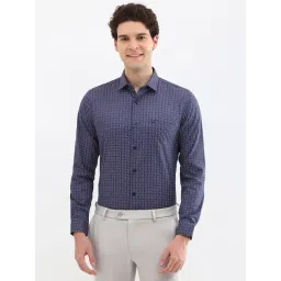 Allen Solly Blue Cotton Slim fit Geometric Shirts-picture-17