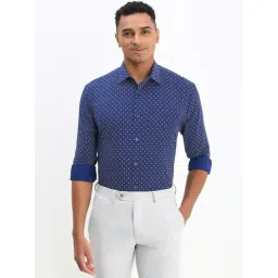 Allen Solly Blue Cotton Slim fit Print Formal Shirt-picture-44