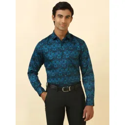 Allen Solly Blue Cotton Slim Fit Printed Shirt-picture-28