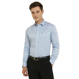 Allen Solly Blue Cotton Slim Fit Printed Shirt-picture-24