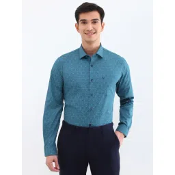 Allen Solly Blue Cotton Slim Fit Printed Shirt-picture-14