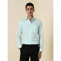 Allen Solly Blue Cotton Slim Fit Solid Shirt-picture-17