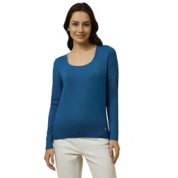 Allen Solly Blue Plain Tops-picture-10