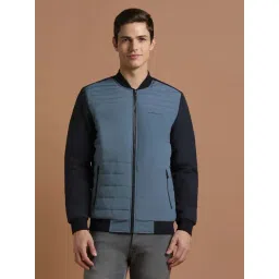 Allen Solly Blue Regular Fit Colour Block Bomber Jacket-picture-37